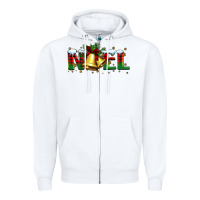 White noel Christmas bells Zipper Hoodie - BarkalooDesign
