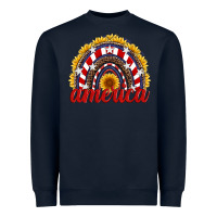 Navy america sunflower rainbow Heavyweight Sweatshirt - Artiststas