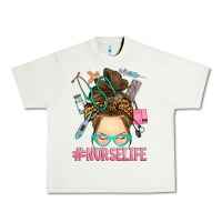 Pistachio messy bun nurse life Urban Heavy Tee - RanaPortraitStore