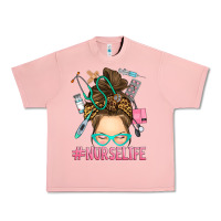 Salmon messy bun nurse life Urban Heavy Tee - RanaPortraitStore