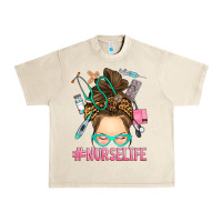 Sandshell messy bun nurse life Urban Heavy Tee - RanaPortraitStore