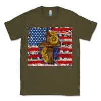 Army Green jesus christ with american flag Classic Tee - TumblerDesignByShophia