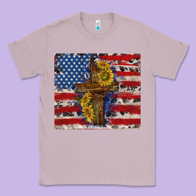 Jesus Christ With American Flag Classic Tee Designed By Tumblerdesignbyshophia