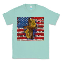 Seafoam jesus christ with american flag Classic Tee - TumblerDesignByShophia