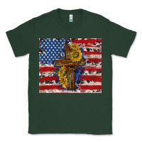 Sports Green jesus christ with american flag Classic Tee - TumblerDesignByShophia