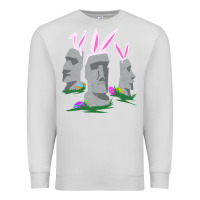Dove Grey easter island moai figures  cute travelers funny gift Premium Sweatshirt - maiPhamDesign