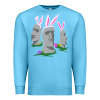 Ocean Blue easter island moai figures  cute travelers funny gift Premium Sweatshirt - maiPhamDesign