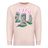 Pale Pink easter island moai figures  cute travelers funny gift Premium Sweatshirt - maiPhamDesign