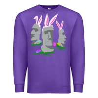 Purple easter island moai figures  cute travelers funny gift Premium Sweatshirt - maiPhamDesign