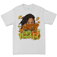 Dove Grey Thankful Fall with black girl Premium Tee - NancyCooperArtShop