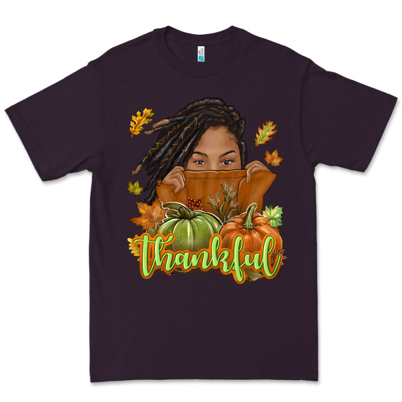Thankful Fall With Black Girl Premium Tee by NancyCooperArtShop | Teevron