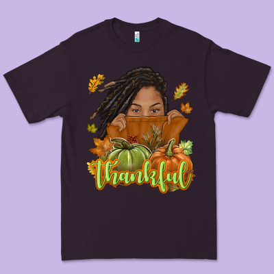 Thankful Fall With Black Girl Premium Tee Designed By Nancycooperartshop