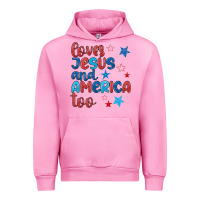 Fuchsia Pink love jesus and america too Urban Hoodie - JahusDesignShop