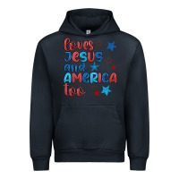 Navy love jesus and america too Urban Hoodie - JahusDesignShop
