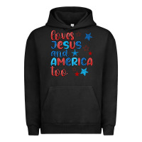 Pigment Black love jesus and america too Urban Hoodie - JahusDesignShop