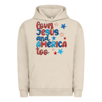 Pigment French Oak love jesus and america too Urban Hoodie - JahusDesignShop