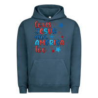 Pigment Midnight Navy love jesus and america too Urban Hoodie - JahusDesignShop