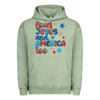 Pigment Oil Green love jesus and america too Urban Hoodie - JahusDesignShop