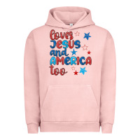 Pigment Salmon love jesus and america too Urban Hoodie - JahusDesignShop