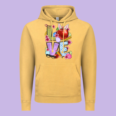 Easter Love Teacher Vintage Hoodie Designed By Oliviacreatesart