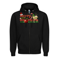 Black merry teacher Zipper Hoodie - BarkalooDesign