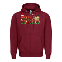 Burgundy merry teacher Zipper Hoodie - BarkalooDesign