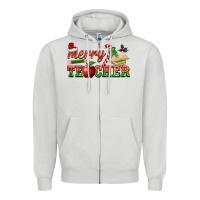 Dove Grey merry teacher Zipper Hoodie - BarkalooDesign
