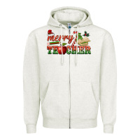 Merry Teacher Zipper Hoodie | Teevron