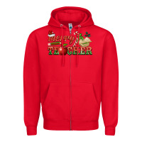 Red merry teacher Zipper Hoodie - BarkalooDesign