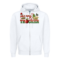 White merry teacher Zipper Hoodie - BarkalooDesign
