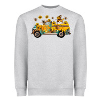 Heather Grey western bee gnomes truck sunflowers honeycomb beehive honey turquoise Heavyweight Sweatshirt - Artiststas