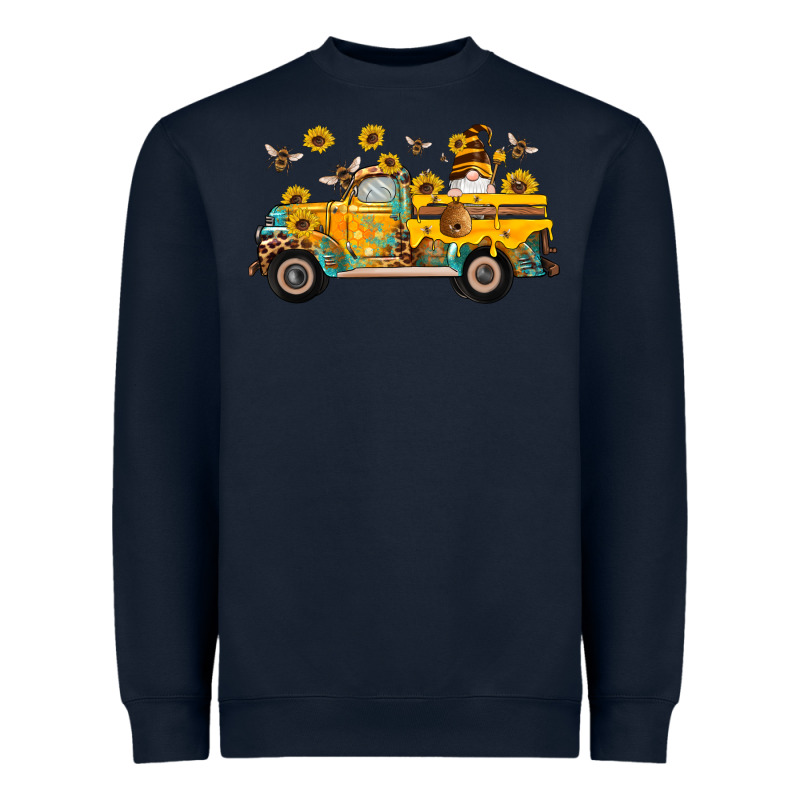 Western Bee Gnomes Truck Sunflowers Honeycomb Beehive Honey Turquoise Heavyweight Sweatshirt by Artiststas | Teevron