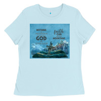 Baby Blue nothing is impossible with cross Ladies Tee - TumblerDesignByShophia