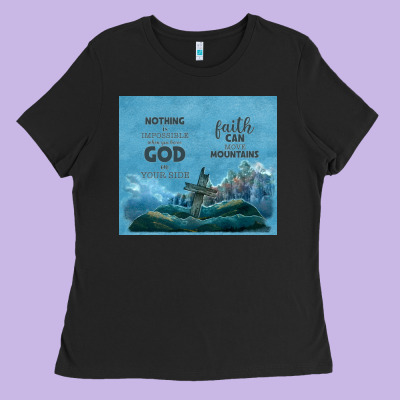 Nothing Is Impossible With Cross Ladies Tee Designed By Tumblerdesignbyshophia