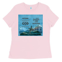 Bubblegum Pink nothing is impossible with cross Ladies Tee - TumblerDesignByShophia