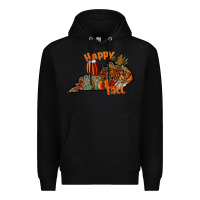 Black happy fall Premium Hoodie - CowhideDigitalArt