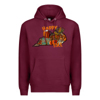 Burgundy happy fall Premium Hoodie - CowhideDigitalArt