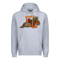 Heather Grey happy fall Premium Hoodie - CowhideDigitalArt