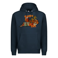 Navy happy fall Premium Hoodie - CowhideDigitalArt