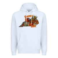 White happy fall Premium Hoodie - CowhideDigitalArt