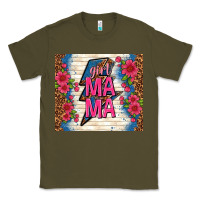 Army Green girl mama thunder with flowers Classic Tee - TumblerDesignByShophia