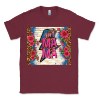 Burgundy girl mama thunder with flowers Classic Tee - TumblerDesignByShophia
