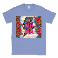 Colony Blue girl mama thunder with flowers Classic Tee - TumblerDesignByShophia