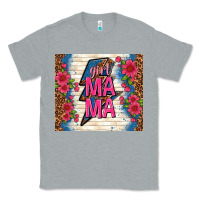 Heather Grey girl mama thunder with flowers Classic Tee - TumblerDesignByShophia