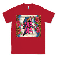 Red girl mama thunder with flowers Classic Tee - TumblerDesignByShophia