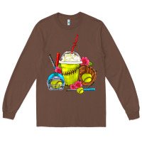 Chestnut Softball Frappe Coffee Long Sleeve Tee - FaDigitalArtStudio