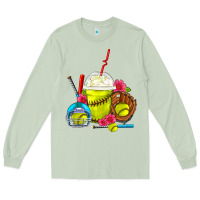 Matcha Softball Frappe Coffee Long Sleeve Tee - FaDigitalArtStudio