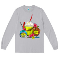 Moon Dust Softball Frappe Coffee Long Sleeve Tee - FaDigitalArtStudio
