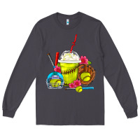 Smoke Softball Frappe Coffee Long Sleeve Tee - FaDigitalArtStudio