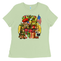 Matcha Christmas army gnomes truck 4th of july Ladies Tee - HowdyJamesFarm
